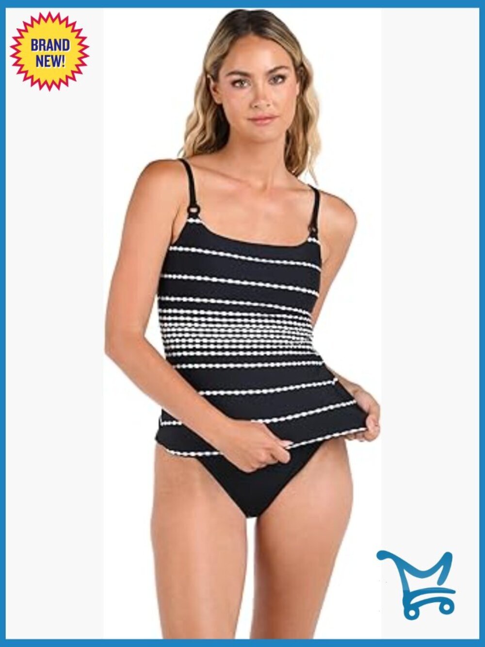 Shirred Underwire Tankini Top Adjustable Straps Removable Cups